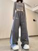 Ретро широкие брюки женские весна-лето новые высокие талии свободные трендовые повседневные джокер спортивные прямые