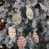 Natural Hanging Ornaments Graffiti Wooden Easter Eggs Wood Slice Easter Decorations Wood Chips