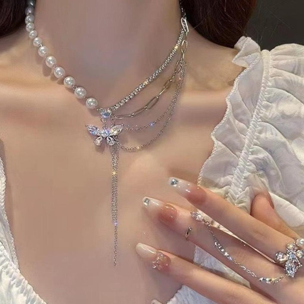 Ожерелье Xiaohongshu Gradual Change Love, женское ожерелье с цепочкой на ключицу в виде холодного ветра, высокое дизайнерское ожерелье