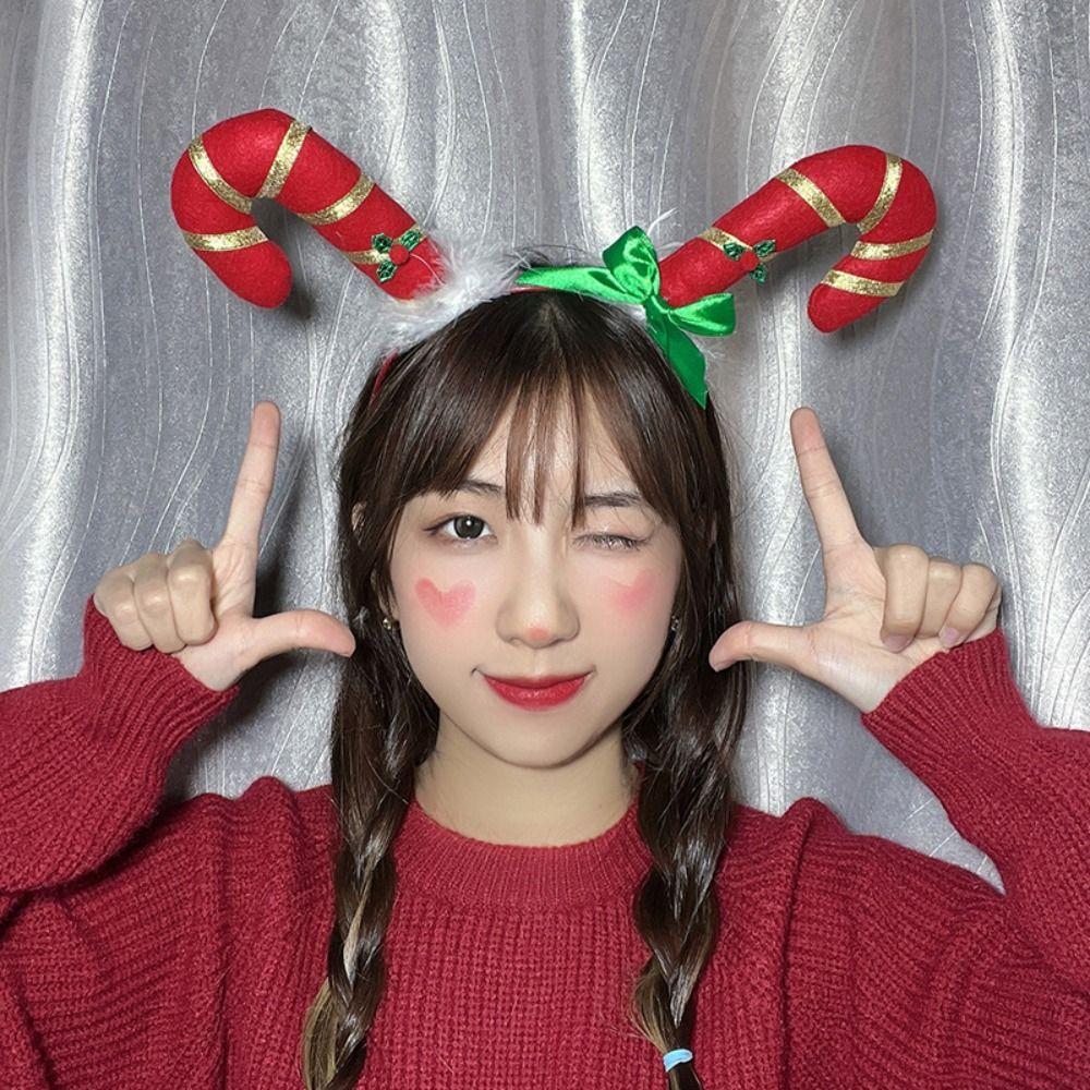 Светящийся обруч для волос лося с рогами, повязка на голову, рождественское украшение, светящаяся повязка на голову для девочек