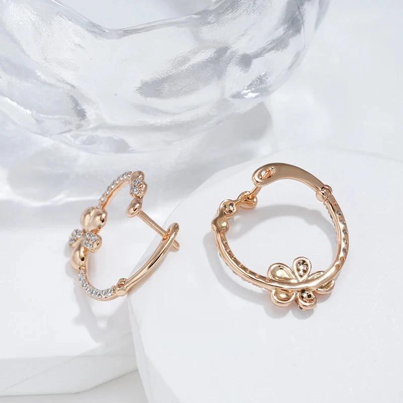 Уникальные серьги-подвески в виде хрустальных цветов для женщин, золотые, белые, с цирконием, для девочек, рождественские украшения, подарки