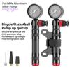 Велосипедный надувной насос, водонепроницаемый, алюминиевый сплав, шкала высокого давления, велосипедный воздушный насос, товары для дома