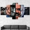 5Pcs Horror Movies Scary Characters 5 Piece Canvas Print Poster Wall Art Decor 5 Pieces HD Print Home Decor Pictures 5 Panel