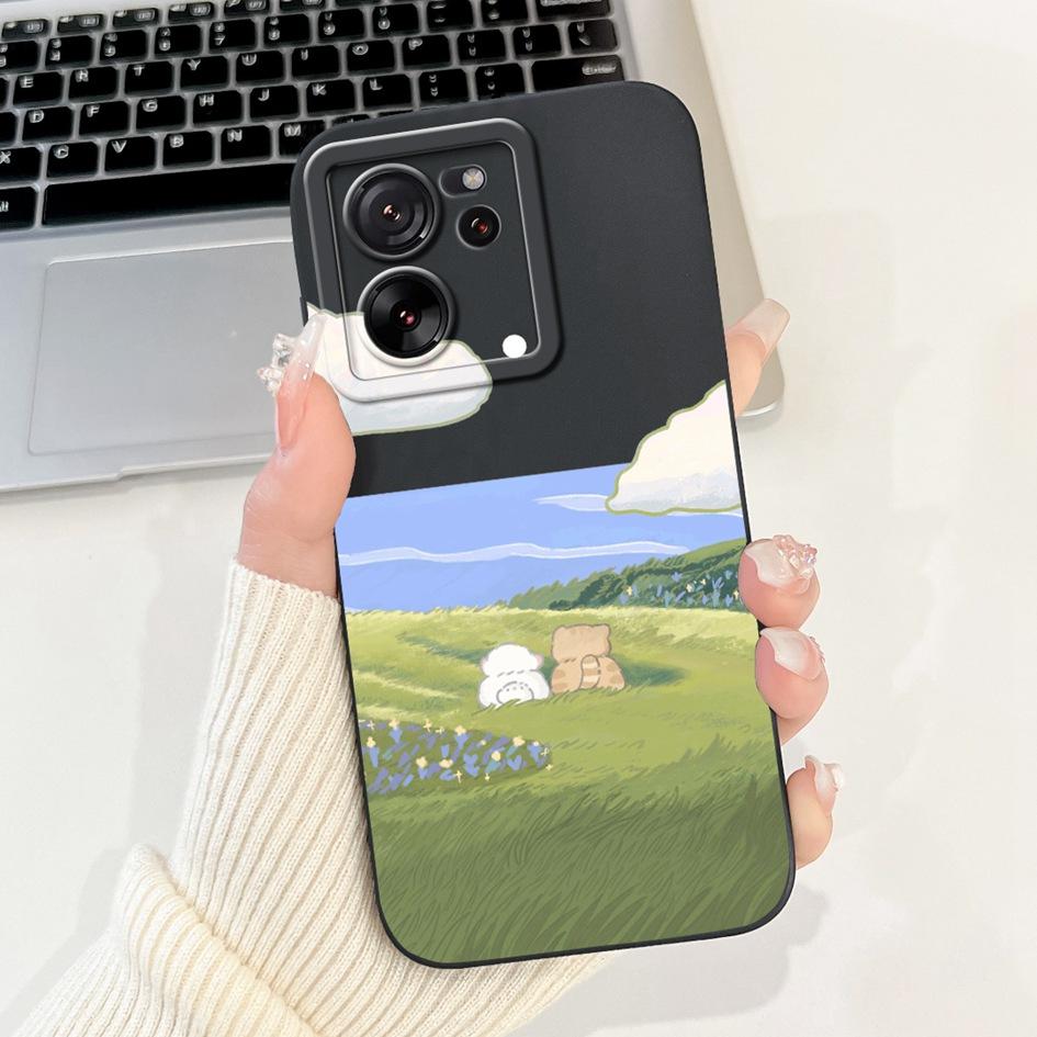 Чехол для Xiaomi 13T 5G Mi 13T Pro, противоударный чехол, милый мультяшный панда, матовый TPU чехол для телефона для Xiaomi 13T Mi13T Pro 13TPro Funda
