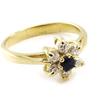 Sapphire 'Crystal Flower' Gold Plated Ring