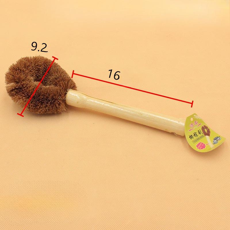 Wooden Handle Washing Pot Coconut Palm Brush Non-stick Oil Pot Brush Kitchen Pot Brush Pot Brush Bowl Kitchen Wooden Handle Washing Pot Brush