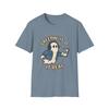 Unisex Softstyle T-Shirt Creepin’ It Real Funny Ghost Smartphone Halloween Denim