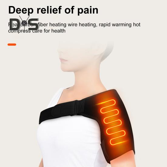 Heated Shoulder Brace Pad USB 3 Temperature Setting Adjustable Men Women Soreness Stiffness Shoulder Pain Relief Electric Heating Shoulder Pad Wrap