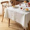 Роскошная хлопково-льняная вышитая ретро скатерть для прямоугольного журнального столика