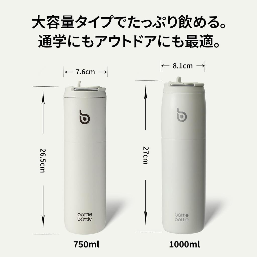 БУТЫЛКА БУТЫЛКА Вода 1 Большая Вместимость с Прямым Вакуумом Нержавеющая Сталь Двойная для Девочек и Светло-Серая Бутылка, Литр, (1000ml), Соломинка, Питьевая,