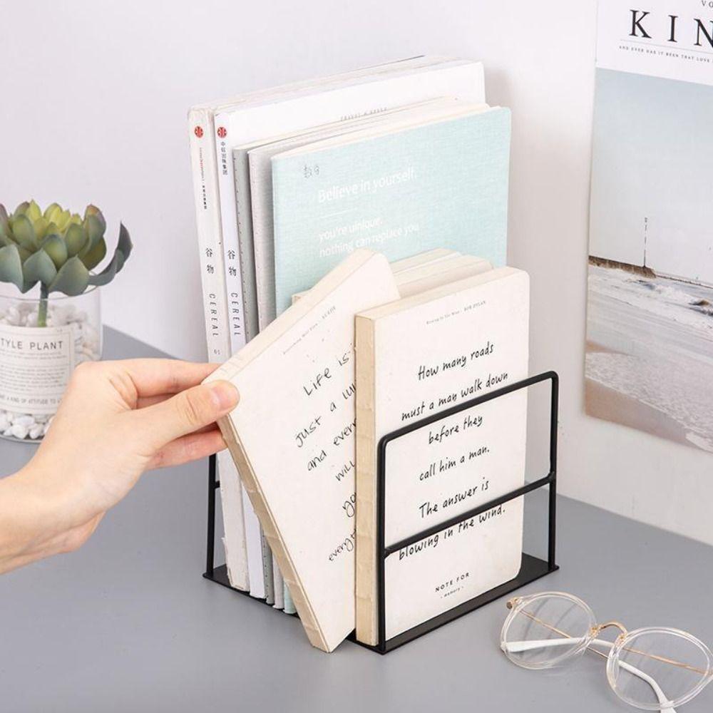 L Shape Bookshelf Student Stationary Book Stand Book Support Rack Magazine Holder Desktop Organizer