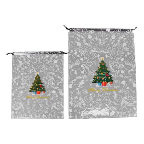 Christmas Drawstring Gift Bag Transparent Plush Doll Packaging Bag Dust-Proof Clear Storage Pouch for Christmas Gift Home Organization