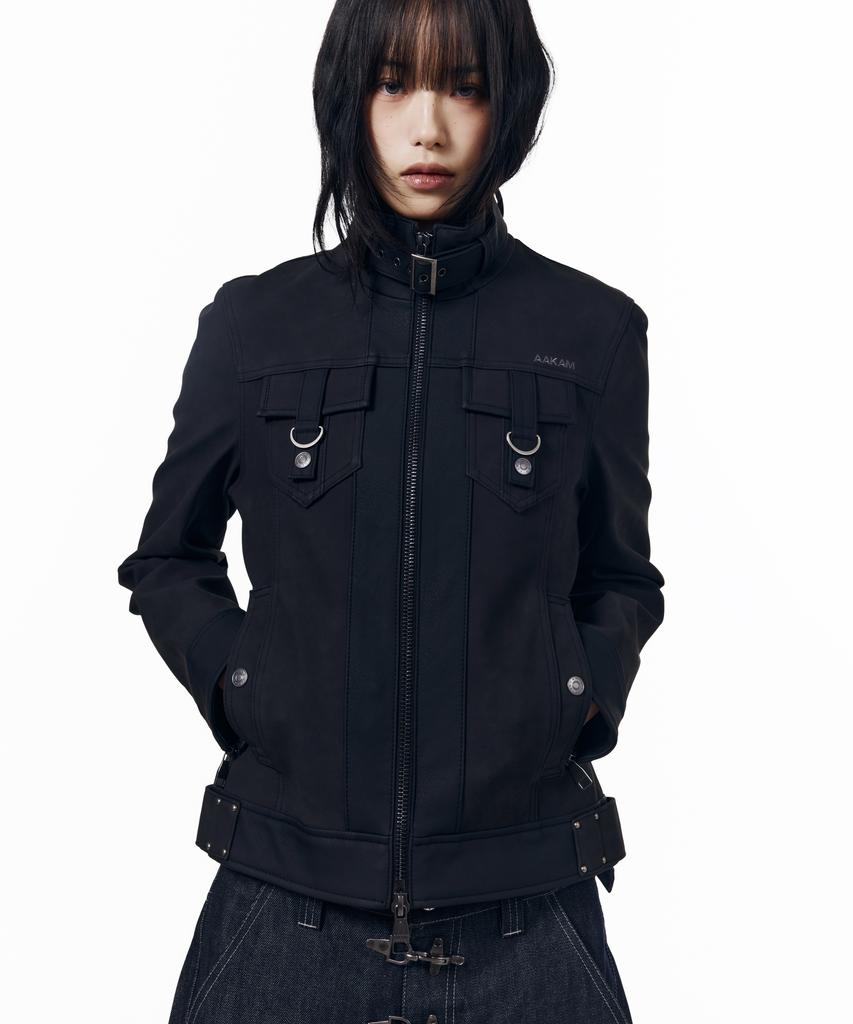 AAKAM Mixed Leather Jacket (Black)