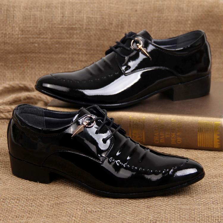 45 Yards Pointed Toe Leather Shoes Men's Korean Shoes Work Shoes Men's Large Size Leather Shoes Business Leather Shoes