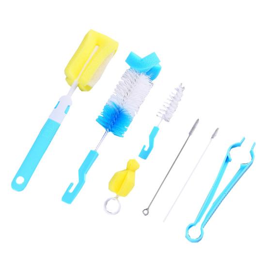 7Pcs/Set Milk Bottle Cleaning Brushes Baby Feeding Drinking Straw Washing Tool