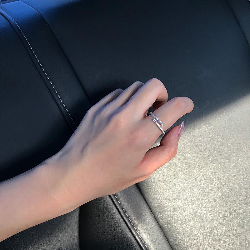 Кольцо Lux Diamond Open Ring - модное регулируемое кольцо на указательный палец для женщин