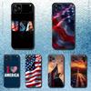 Америка США Флаг Чехол для телефона Для iPhone 17,16,15,14,13,12,11,Pro,Max,Plus,E,Air,Mini Защитный Черный Чехол