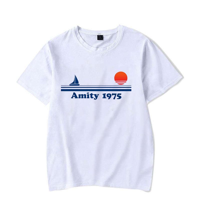 Amity 1975 - Jaws Retro Print Tshirt Men Creativity Sweat Clothing Fashion Tee Clothes T Shirts Breathable T-Shirts Man Women