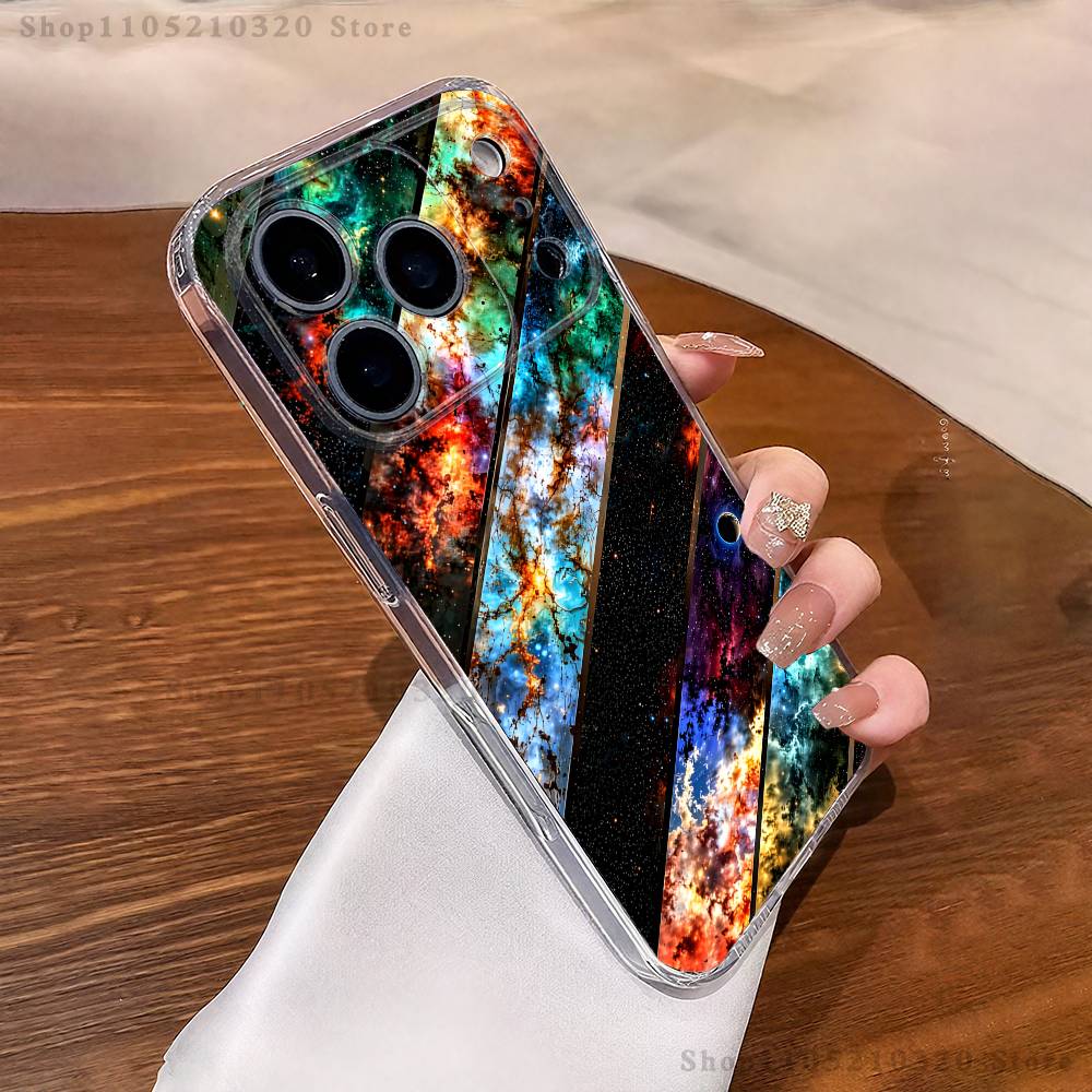 Чехол для телефона Uniberso Млечный Путь Для iPhone 17,16,15,14,13,12,11 Pro,Max,Plus,XR,Mini,E Прозрачный Мягкий Чехол Полное Покрытие
