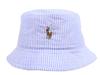 (Polo Ralph Lauren) POLO Ralph Lauren Men's and Women's SeersuckerCotton Reversible Hat Cap 01080225 SM Size WHITEBLUE [Used]