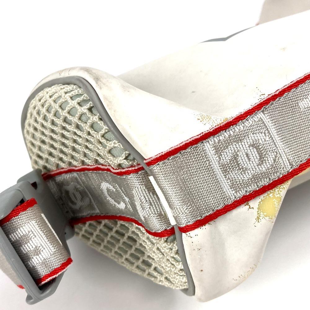 Chanel Спортивный Логотип мини Сумка цилиндрический пенал Сумка через плечо Нейлон Белый/Красный