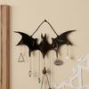 Bat Hook Coat Hanger Wall Mounted Rustic Black Bat Key Holder Heavy Duty Decorative Wall Hook for Mudroom Towels Hat
