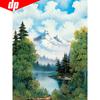 Diamond Embroidery Mountain And Lake Forest Full Round Diamond Painting Cross Stitch