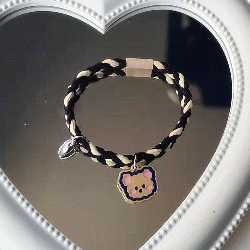 Original Two-Color Braided Little Bear Couple Bracelets & Hair Ties - Korean Version
