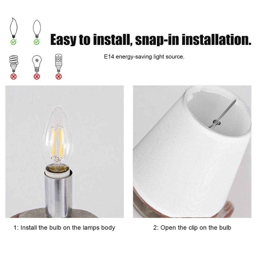2PCS Fabric Lamp Cover Clip On Design Chandelier Lamp Shades Decorative Lampshade  Bedroom