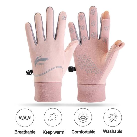 1 пара женских зимних теплых перчаток, ветрозащитные, водонепроницаемые, нескользящие, велосипедные перчатки с сенсорным экраном и полным пальцем