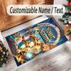 Personalized Crystal Velvet Carpet Custom Name Text,Asterix & Obelix Anti Slip Area Rug For Home Decoration