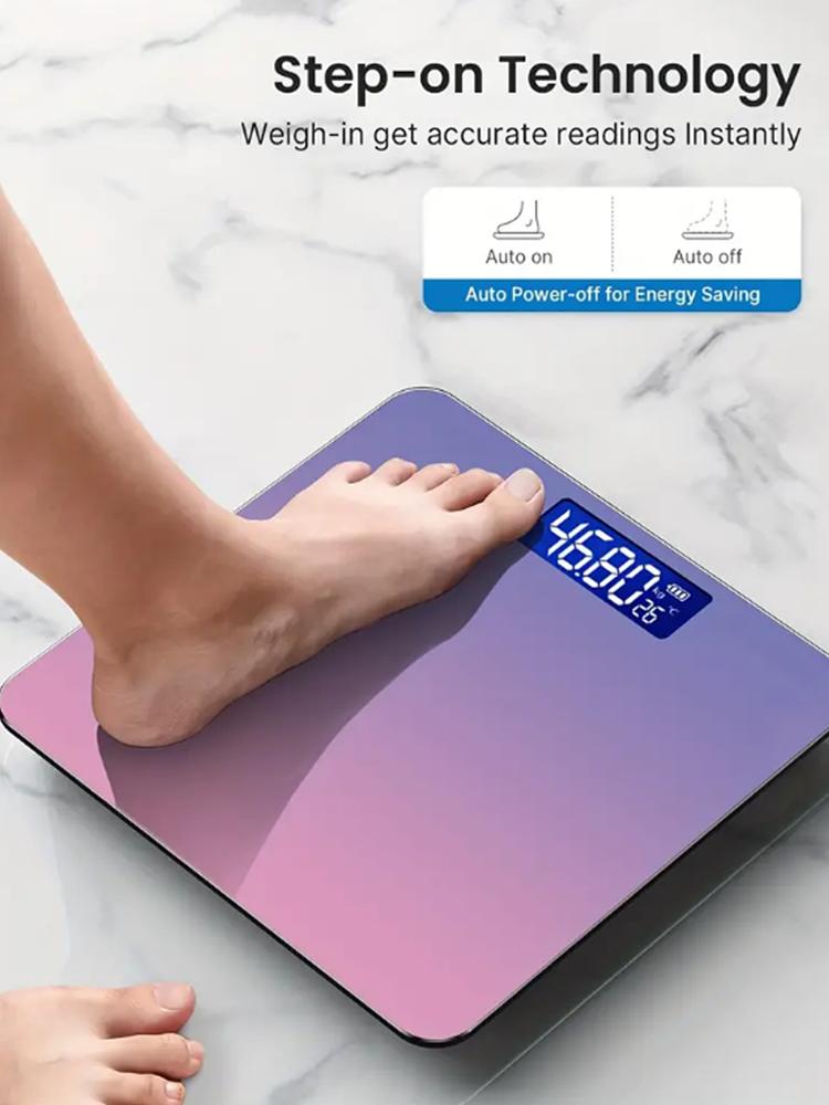 Gradient Color Intelligent LCD Electronic Scale Digital Display Glass Weight Scale Balance Body Health And Weight Loss