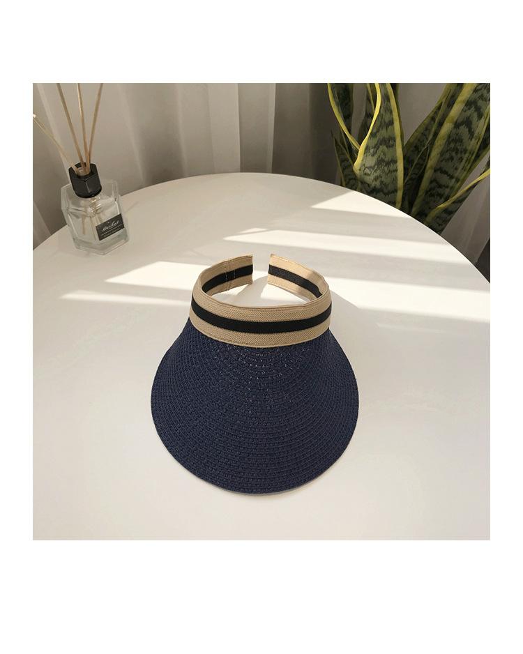Женская летняя шляпа-козырек с пустым верхом, летняя соломенная шляпа с широкими полями, шляпа с защитой от УФ-излучения