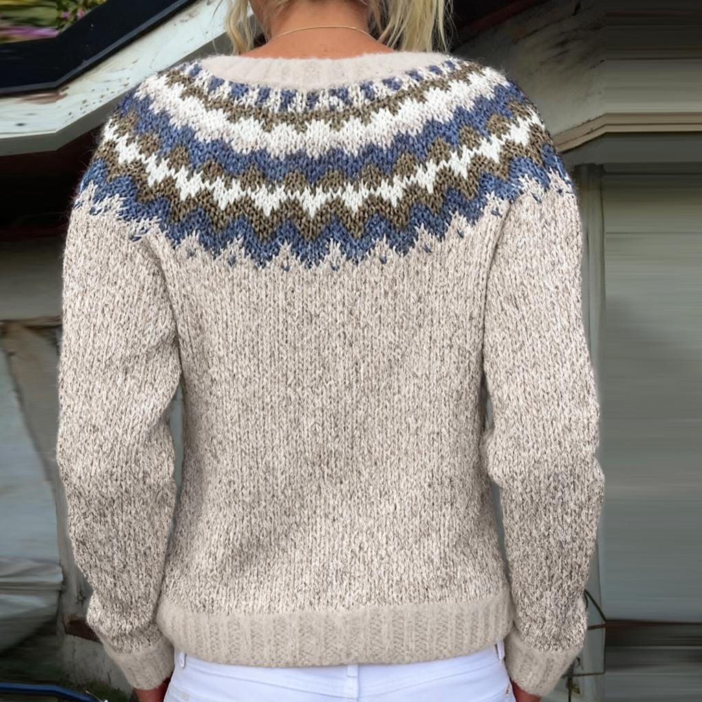 Кардиганы в стиле Fair Isle для женщин, с круглым вырезом, свободного кроя, на пуговицах, объемный свитер, с открытой передней частью, повседневная вязаная куртка на осень