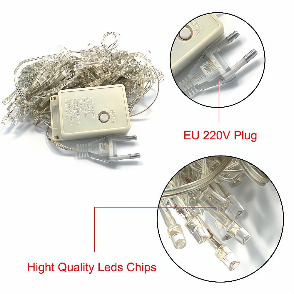 10M 100LED Домашнее украшение Праздничный свет RGB светодиодный уличный вечеринка свадьба Рождество освещение садовые огни 220V EU 110V US вилка