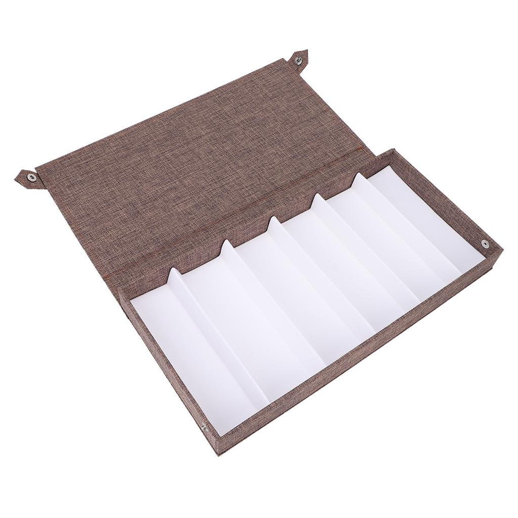 Eyeglasses Collector 6 Slots Multiple Eyeglasses Storage Case Box Organizer for Women Men UseCoffee