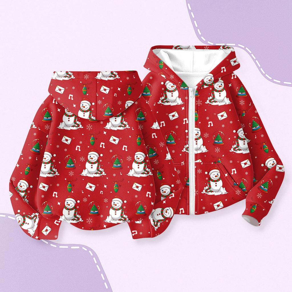 Детская мода Рождественская толстовка с капюшоном с длинными рукавами с принтом, куртка-худи для девочек