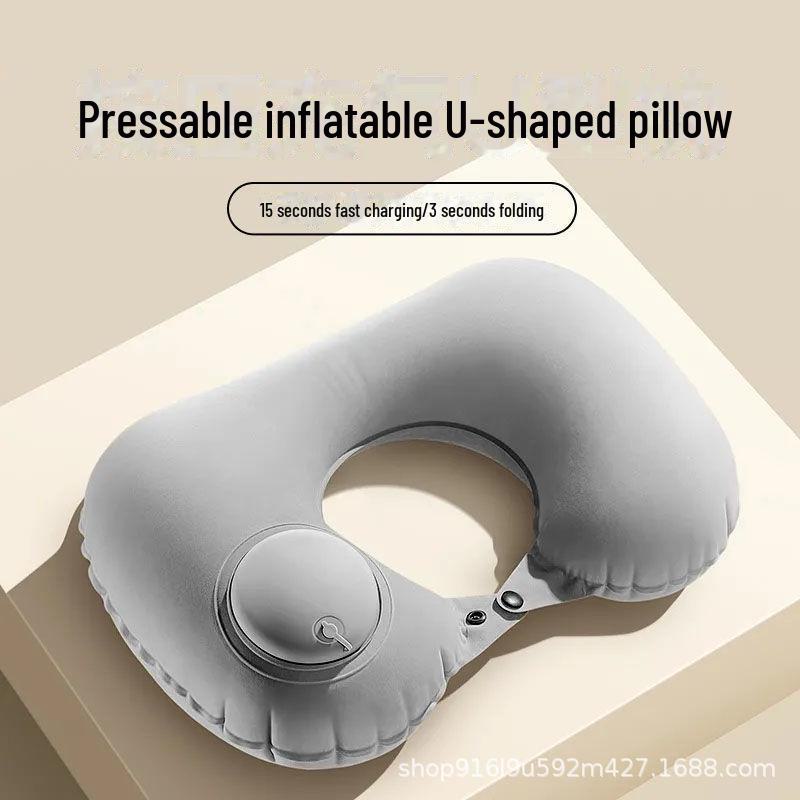 Надувная U-образная подушка для шеи для путешествий, работы или дома