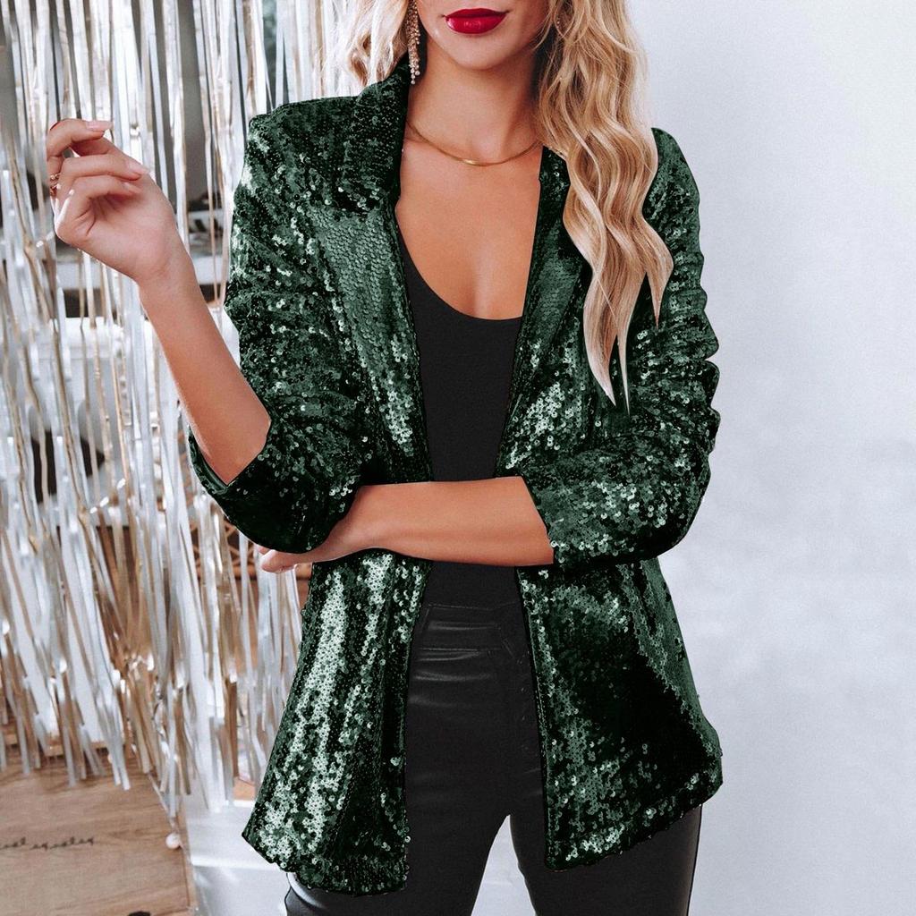 Stylish Women's Cardigan, Loose-fitting Long-sleeved Casual Sequined Jacket For Women.