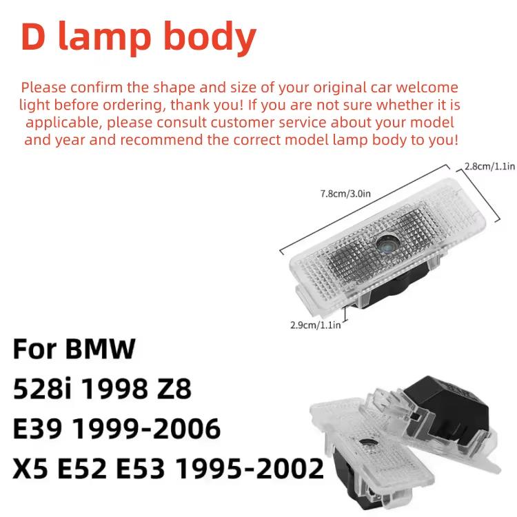AAAOL1 2pcs Car door LED welcome light forBMW 1 2 3 4 5 6 series E90 E91 E92 E93 E60 E61 F110 F30 F20 badge projector