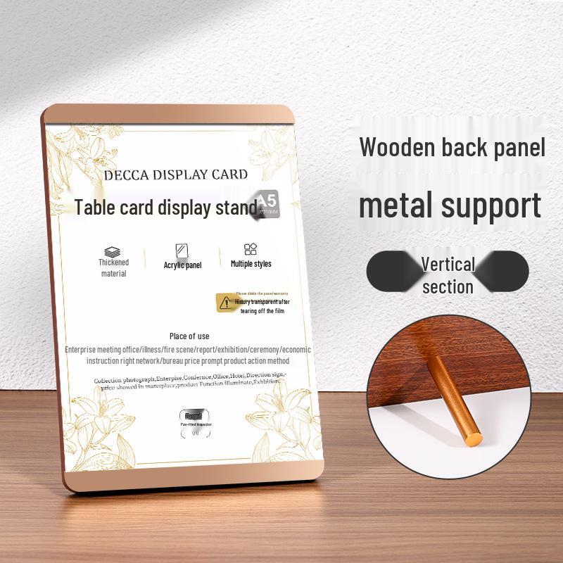 Acrylic A4 Table Card Display Stand for Menus & Ads