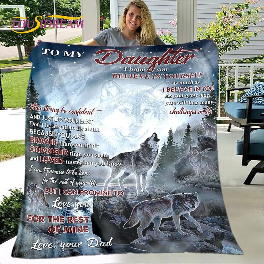 To My Daughter Plush Butterfly Quilt Throw Soft Flannel Blanket for Living Room Bedroom Bed Sofa Perfect Gift for Daughter