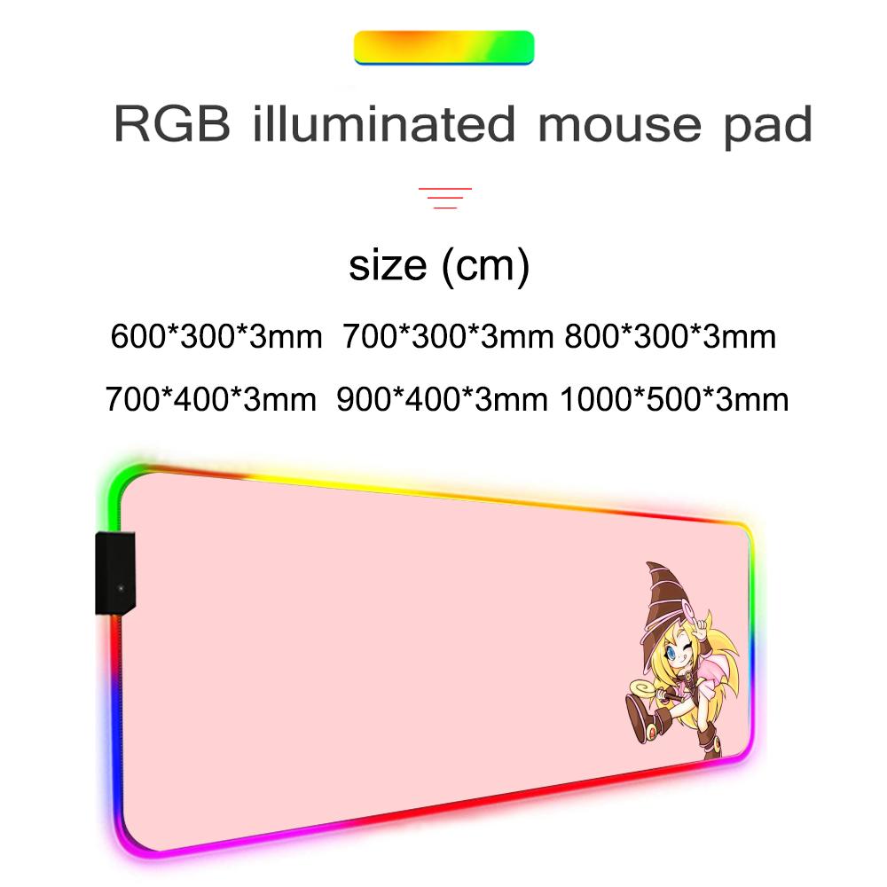 Черная волшебница Коврик для мыши RGB Игровой коврик для мыши Большой светодиодный коврик Настольный коврик для ПК Светящийся коврик для мыши Большие коврики для клавиатуры Настольный ковер С