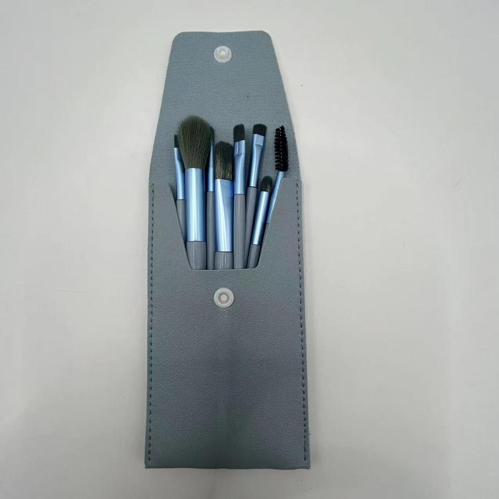 Набор из 8 кистей для макияжа с мягкой щетиной для начинающих - Портативные кисти для теней и тональной основы