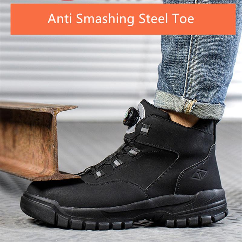 Рабочие ботинки со стальным носком для мужчин, защитная обувь для промышленной строительной площадки, защитная обувь, устойчивая к проколам, обувь для защиты труда