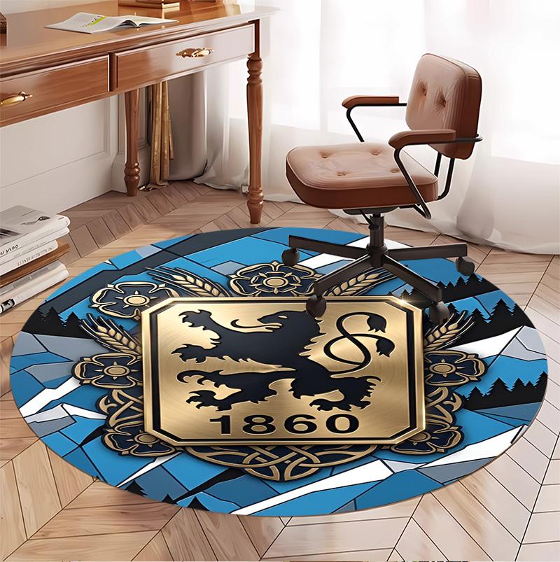 1860 Munchen football club Pattern Round Rug, Indoor/Outdoor Mat, for Picnic, Gameroom, Bedroom, Office, Living Room, Home Decor Carpet, Birthday Gift