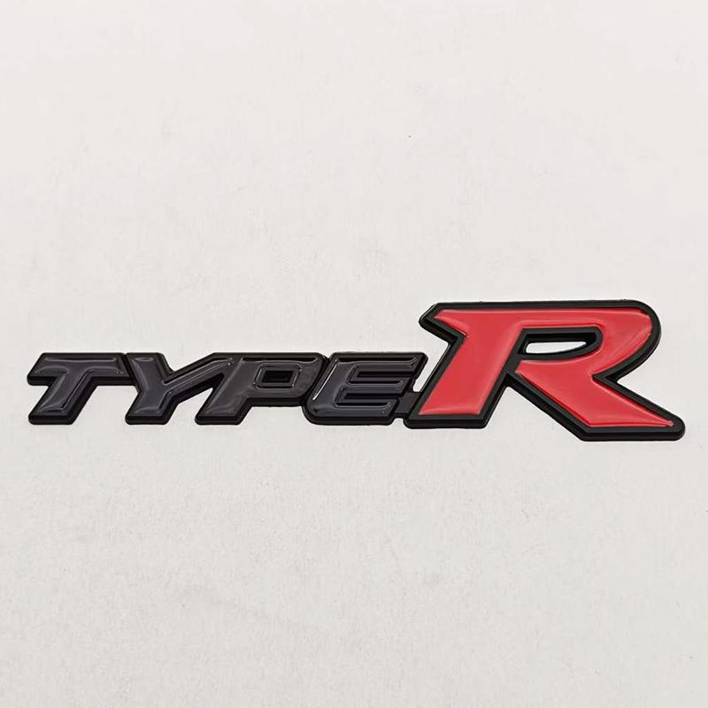 3D Metal Car Styling Type R Logo Rear Trunk Sticker Badge Emblem Decal For Honda Civic TYPE R CRV HRV Accord Fit Car Accessories ahw256