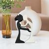 Abstract Couple Wood Ornament Man Woman Silhouette Statue Harmony Between Couple Desk Decoration Gift for Valentine's Day Anniversary