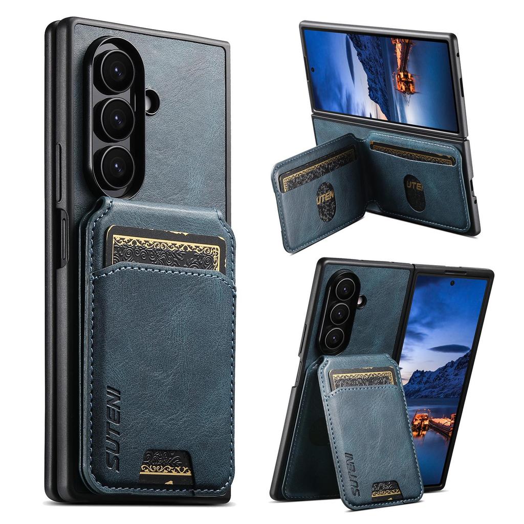 Чехол-подставка с отделениями для карт из кожи SUTENI для Samsung Z Fold 7/6/5