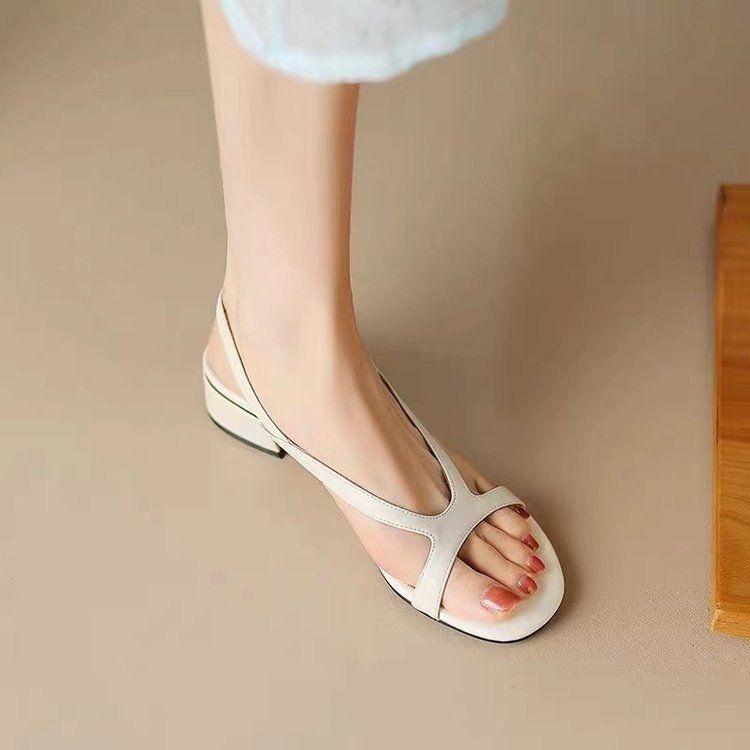 Women's Sandals For Office Work Ladies Shoes No Heel Sabot Flat Rubber Roman Style On Offer And Premium Designer Low Price